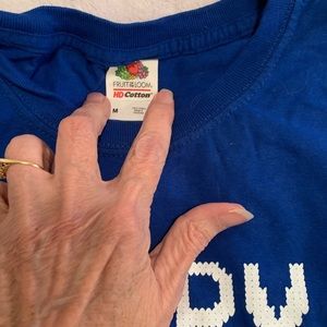 Fruit of the loom Hanukkah T-shirt. It has a llama on it blue medium unisex.
